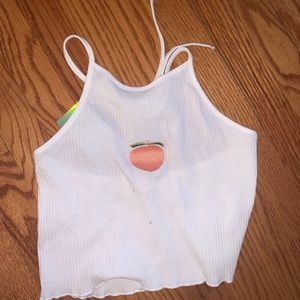 White open back cropped top